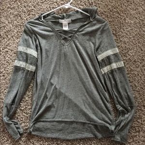 army green hoody top